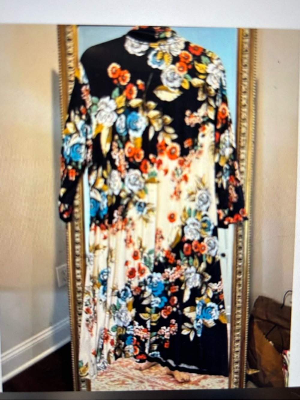 Floral Johnny Was Midi Dress - Black Multi, 1 X